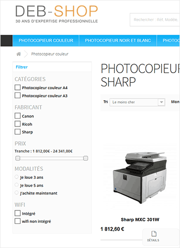 Achat photocopieur en ligne